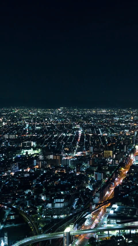 Vertical video - Osaka Night Timelapse Stock Footage 280124653