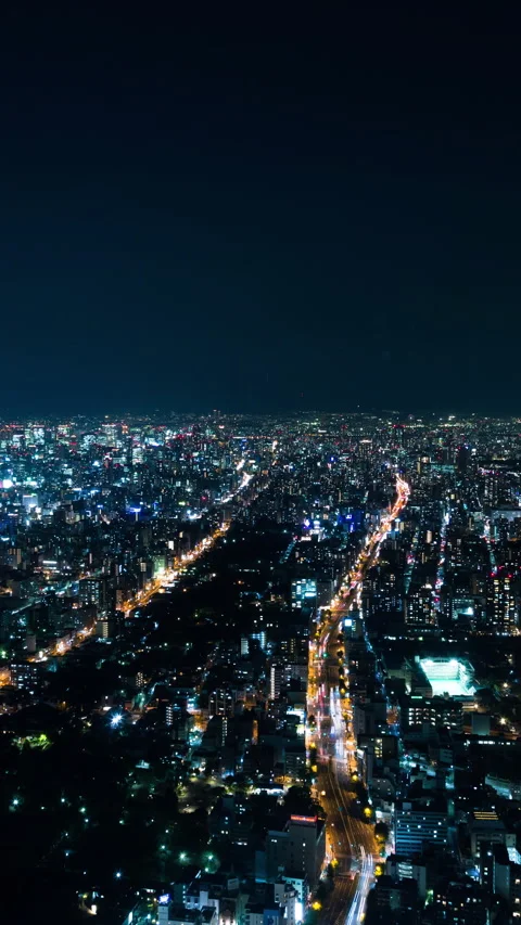 Vertical video - Osaka Night Timelapse Stock Footage 280124808