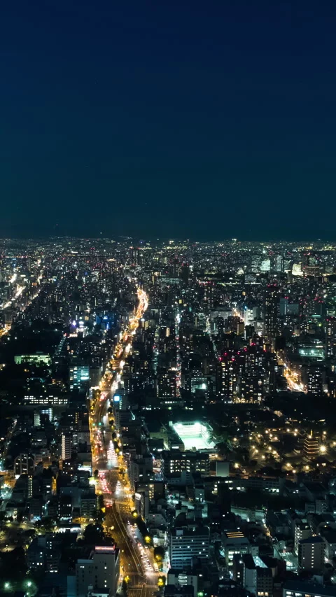 Vertical video - Osaka Night Timelapse Stock Footage 280124965