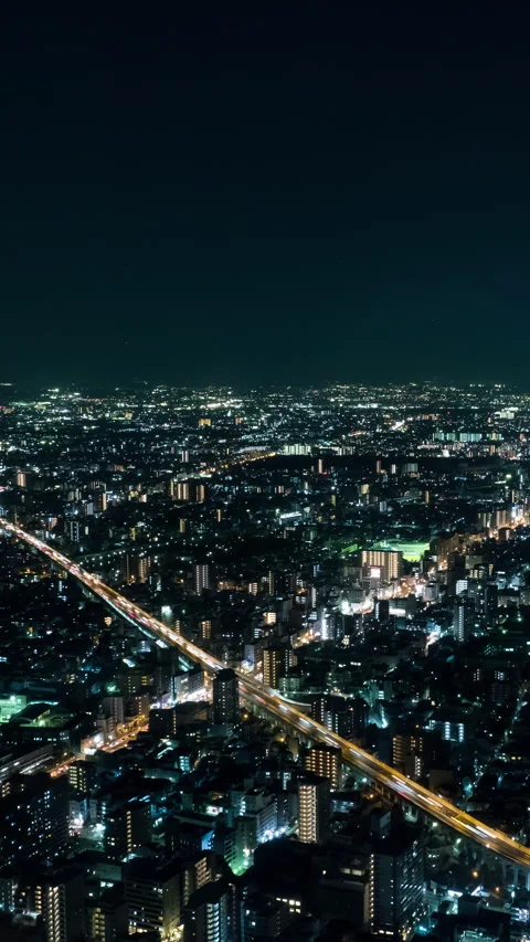 Vertical video - Osaka Night Timelapse Stock Footage 280124971