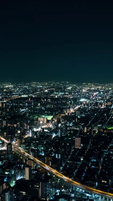 Vertical video - Osaka Night Timelapse Stock Footage 280125065