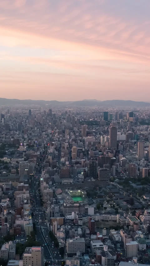 Vertical video - Osaka Sunset Timelapse Stock Footage 280124962