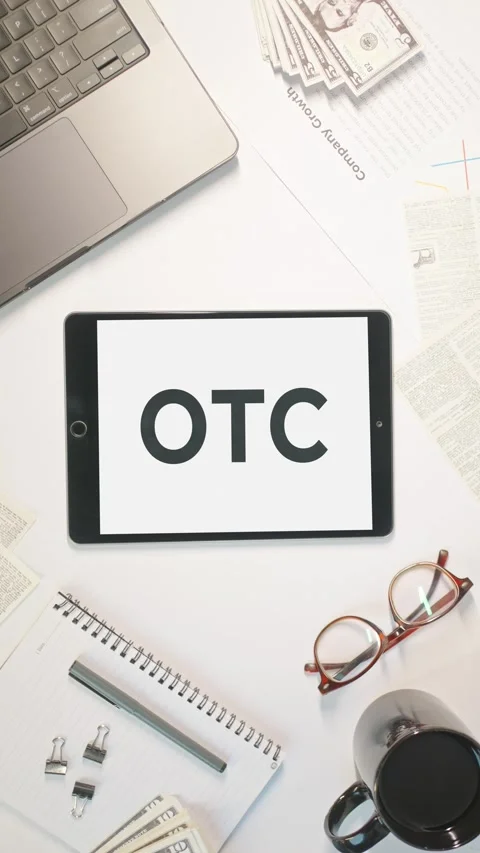 VERTICAL VIDEO OF OTC DISPLAYING ON A TABLET SCREEN Stock Footage 308076888