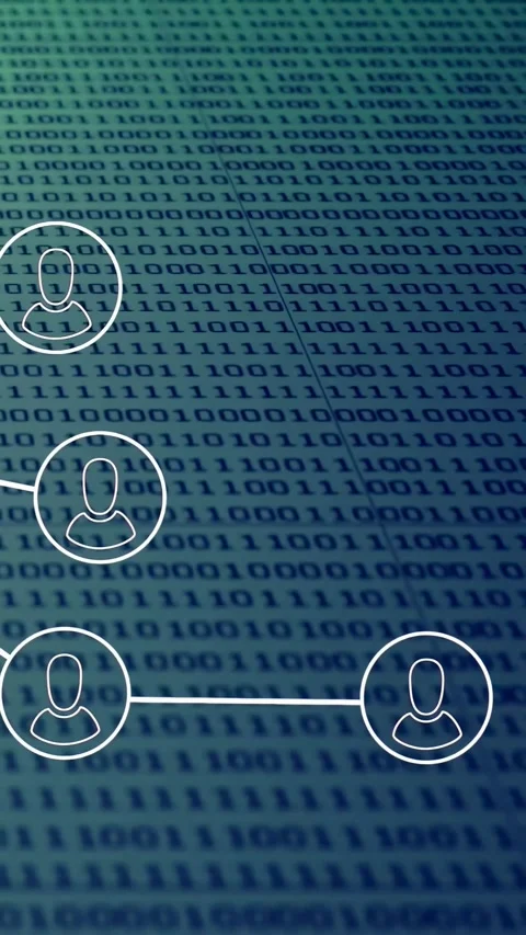 Vertical video: Overlay sliding in from left, nodes filling with icons and Stock Footage 329875332