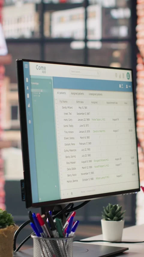 Vertical video Package tracking software and spreadsheets displayed on PC Stock Footage 306055211