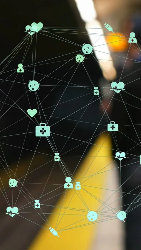Vertical video: Pan starting mint-green AR web drifting over blurred platform, Stock Footage 334047032