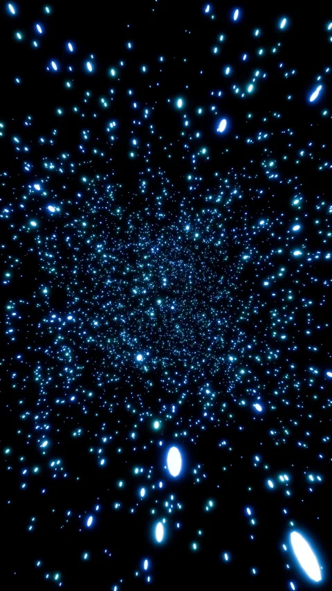 Vertical video parallax effect of glowing blue particles rotating seamlessly 3d Stock Footage 319436434