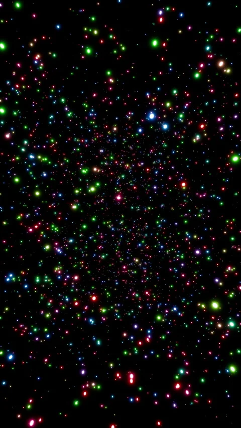 Vertical video parallax effect of glowing colored particles rotating seamlessly Stock-Footage 319436437