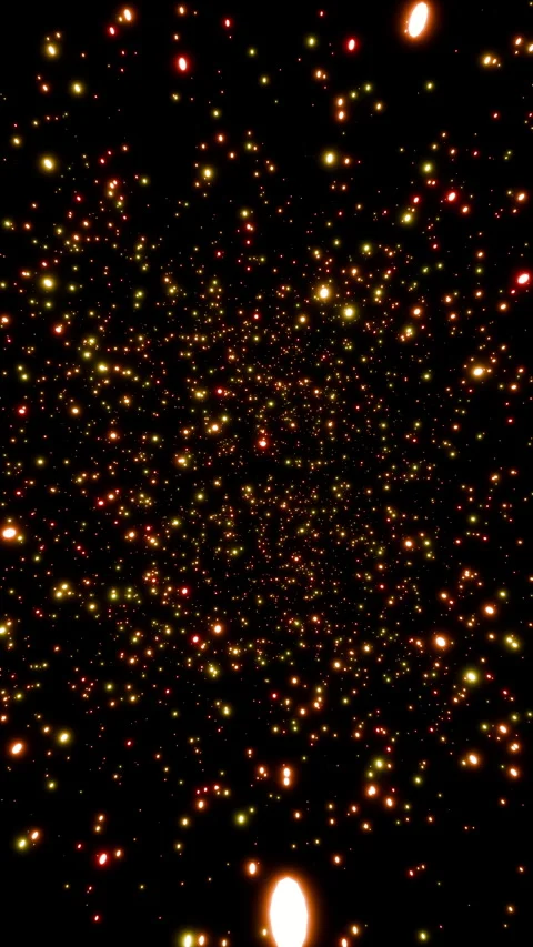 Vertical video parallax effect of glowing fiery particles rotating seamlessly 3d Stock Footage 319436629