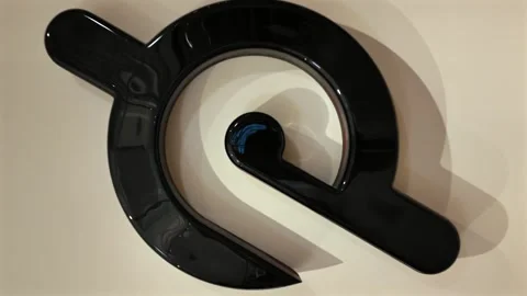 Vertical video of the Peloton logo in the lobby of the Peloton Studios at Stock Footage 337728842