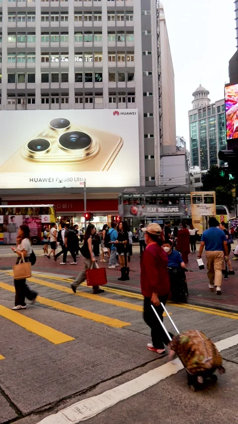 Vertical video of people crowd walking on the street Stock Footage 313798866