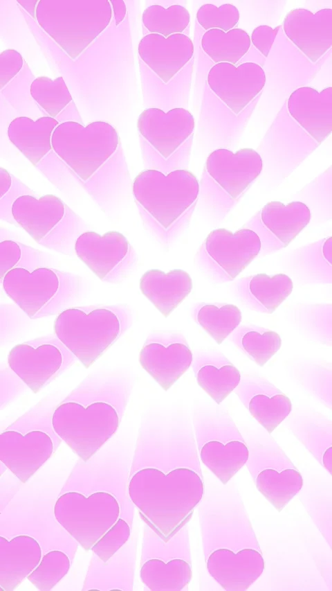 Vertical video pink hearts waves in white glow vj loop animation Stock Footage 257217034