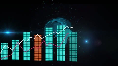 Vertical video: Pink node appearing starting data chart showing network trends Stock Footage 332731561