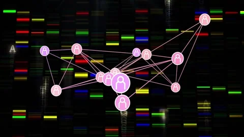 Vertical video: Pink node set pulsing, hub pulse sparking rewiring and spreading Stock Footage 331789323