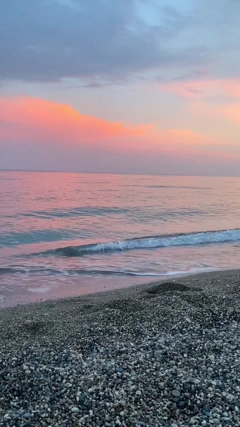 Vertical video of pink sunset Stock Footage 278183114