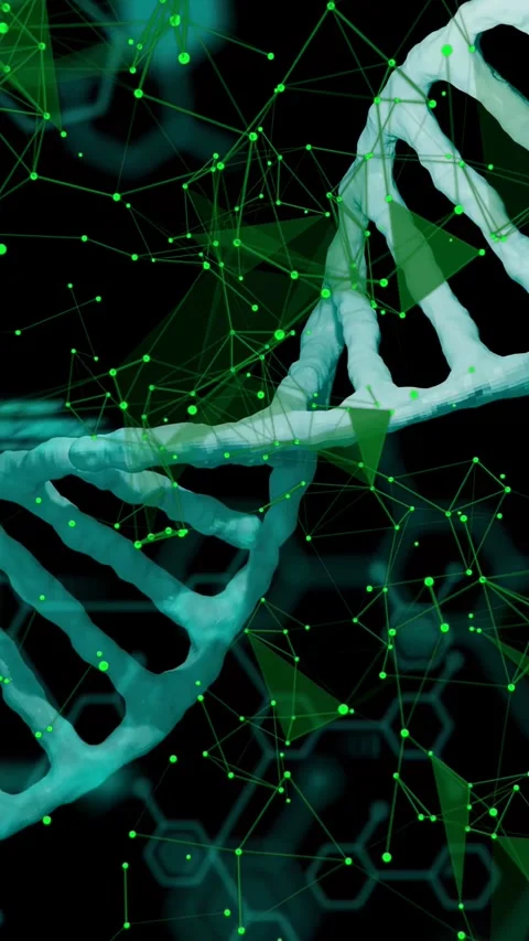 Vertical video: On play 3D helix sliding diagonally while code growing, nodes Stock Footage 334792791