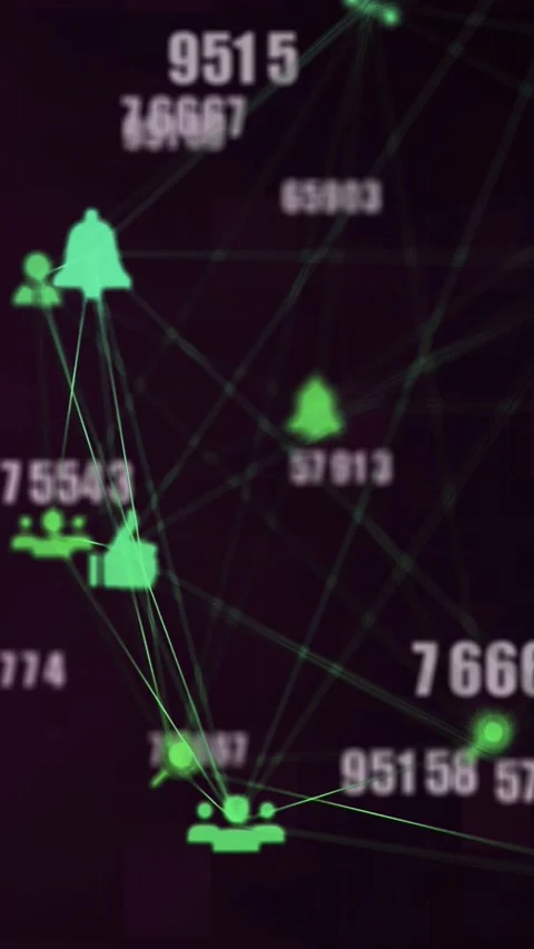Vertical video: On play, left cluster shifting, lines fanning, counts updating, Stock Footage 332546943