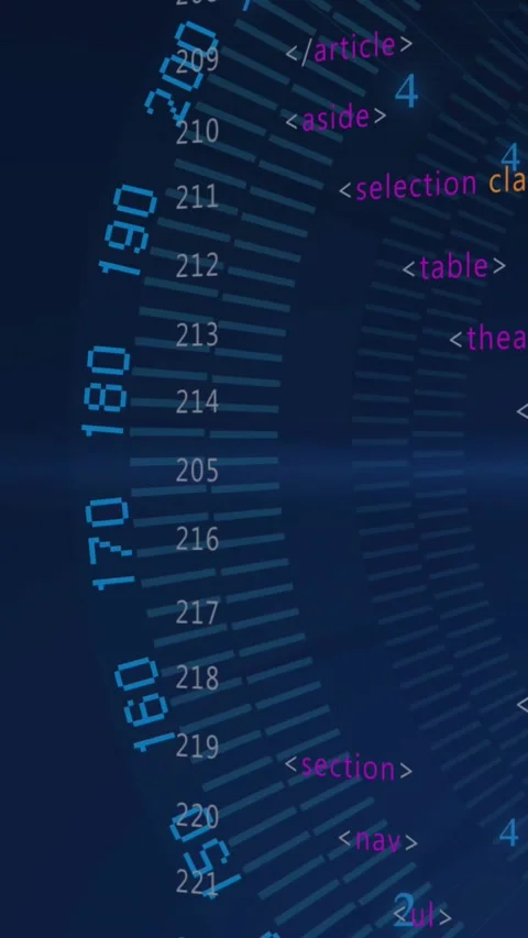 Vertical video: On play line numbers scrolling, tags shifting, dial rotating, Stock Footage 330195702