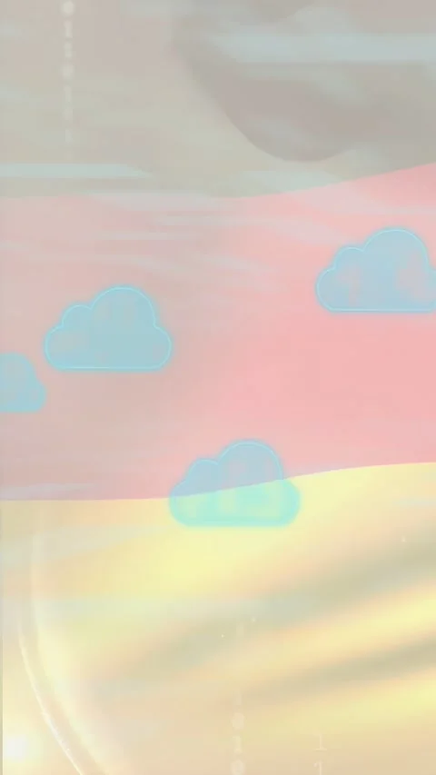 Vertical video: On play pastel clouds fading and drifting, digits pulsing, bands Stock Footage 333542015