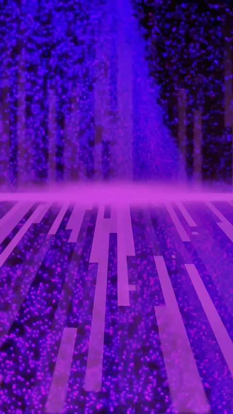 Vertical video: On playback neon scene pulsing, bars scrolling toward magenta Stock Footage 330332445