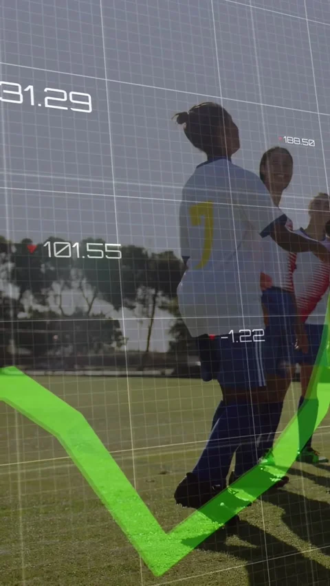 Vertical video: Player #7 jumping, deflecting incoming ball during free-kick Stock Footage 331199225