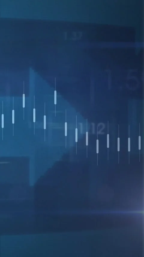 Vertical video: Playhead moving finance bars pulsing line drawing arrow shifting Stock Footage 330509681