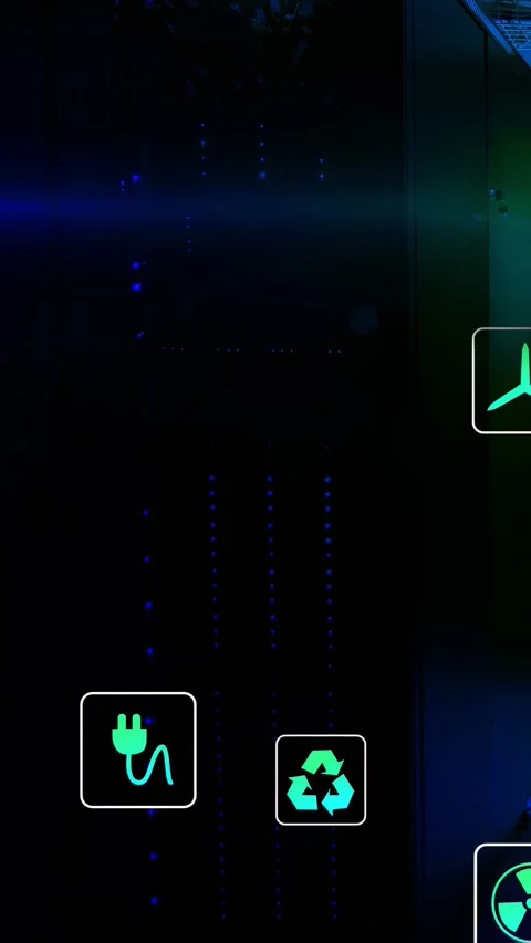 Vertical video: Plug icon appearing, duplicating, sliding down, forming energy Stock Footage 332845584