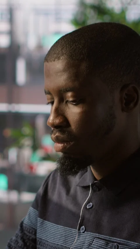 Vertical video Portrait of happy programmer working with machine learning Stock Footage 319472437