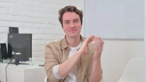 Vertical Video, Portrait, Man Making Heart Shape Gesture Stock Footage 312914557