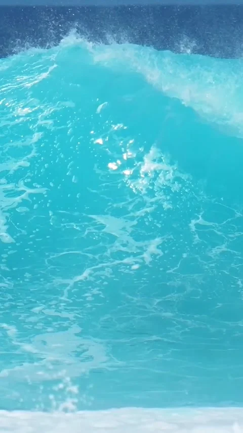 Vertical video of powerful blue wave in Indian Ocean Stock Footage 316181187
