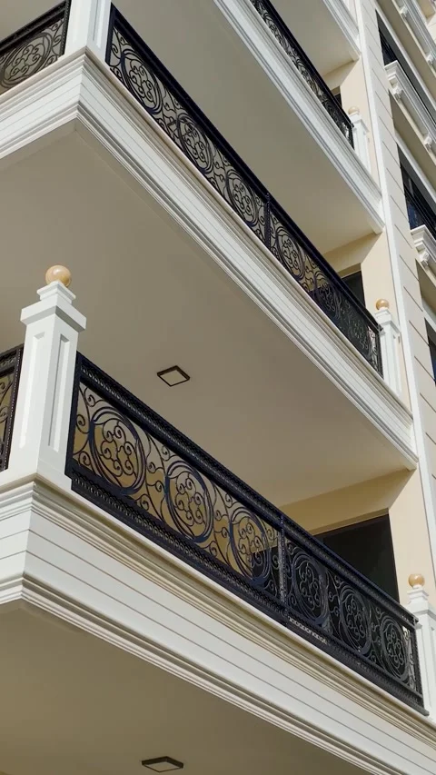 Vertical video premium housing with classical facade elements Stock Footage 341896392