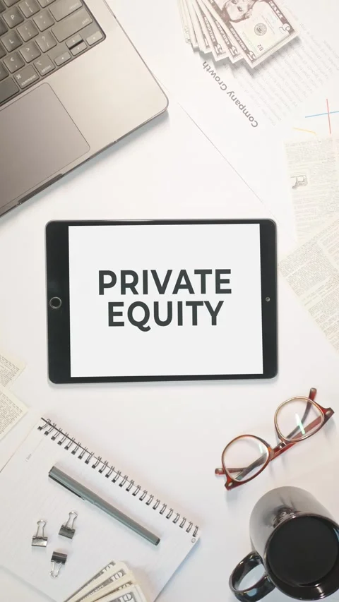 VERTICAL VIDEO OF PRIVATE EQUITY DISPLAYING ON A TABLET SCREEN Stock Footage 274394777