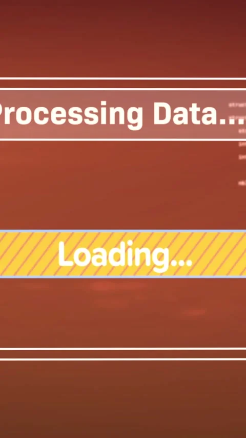 Vertical video: Processing Data label starting bar filling with yellow fill, Stock Footage 348567094