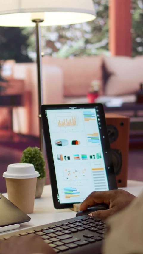 Vertical Video Professional software developer at desk working on AI coding Stock Footage 278193612