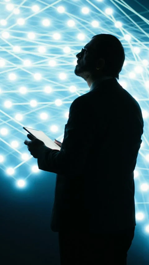 Vertical video Programmer enhances AI neural network deep learning algorithms Stock Footage 329650237