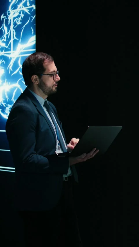 Vertical video Programmer reconfiguring AI node connections using augmented Stock Footage 329713193