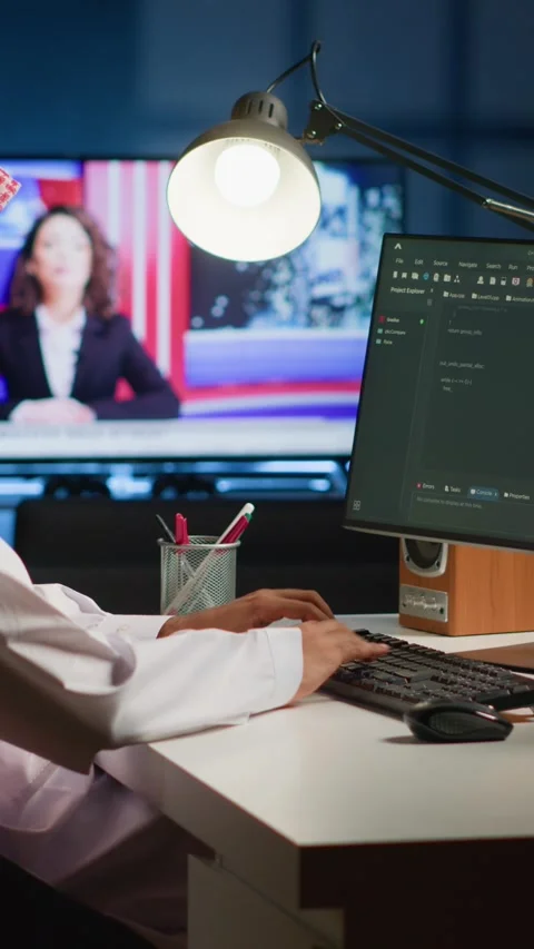 Vertical video Programmer using Java programming Stock Footage 253793982