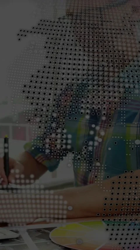 Vertical video: Pullback designer proofing prints and swatch for print on iPad Stock-Footage 333542278