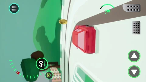 Vertical video of a quick vehicle avoiding obstacles in a mobile application Vídeo Stock 282789143