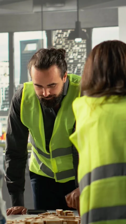 Vertical Video Real estate professionals using architectural software to refine Stock Footage 319799254