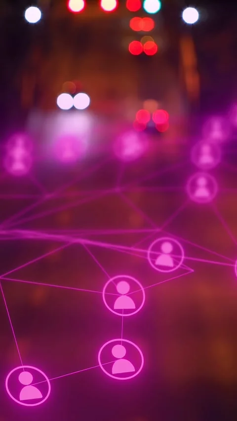 Vertical video: Rear flare causing pink network shifting nodes glowing forming Stock Footage 333596326