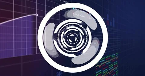 Vertical video: Receiving incoming data, dashboard animating ringed circle with イラスト素材