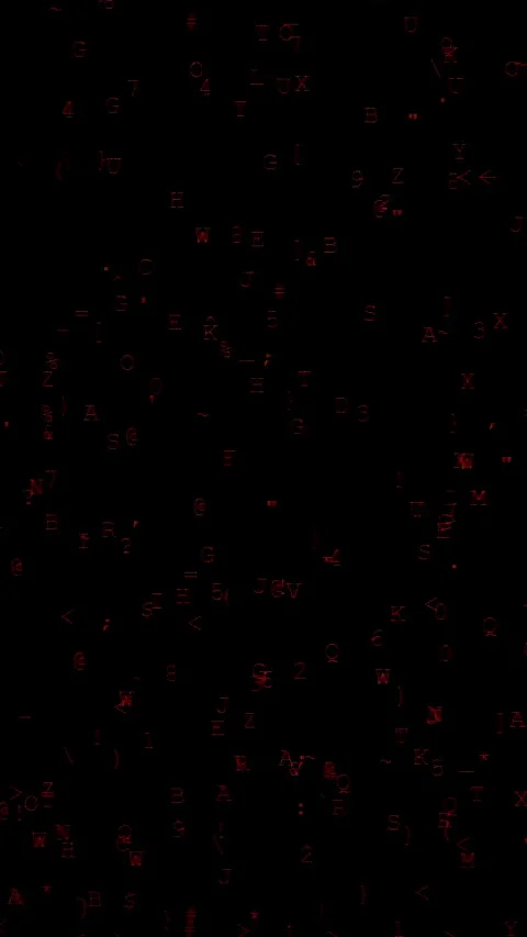 Vertical video. Red Binary Code of Ones and Zeros Falling Vertically on a Black Stock Footage 281456683