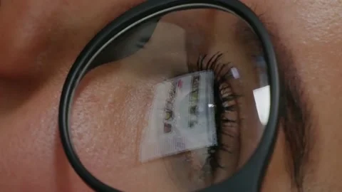 Vertical video of Reflection at glasses Stock Footage 153082618