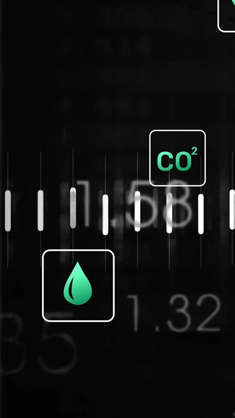 Vertical video: On refresh dashboard moving bars and trend line shifting CO2 Stock-Footage 328657468