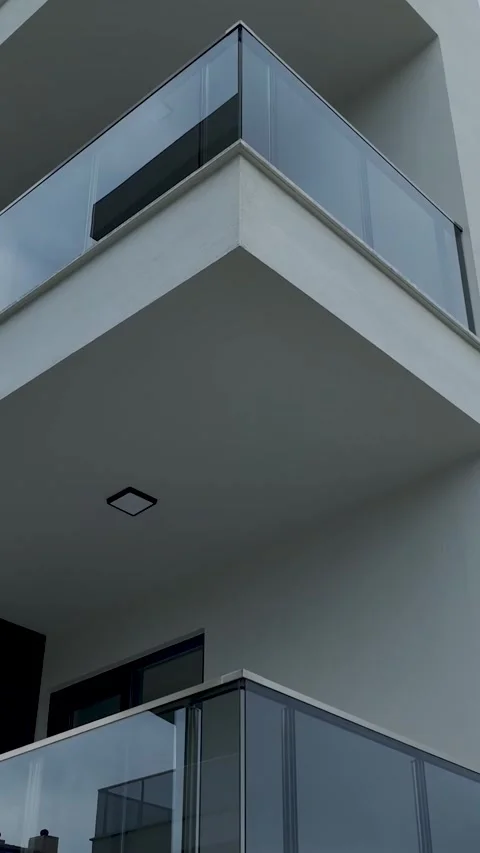 Vertical Video: Residential complexes with large swimming pools, green lawns Stock-Footage 297636590