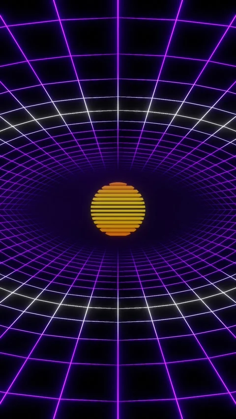 Vertical video retro synthwave cyber eye loop animation Stock Footage 281286338