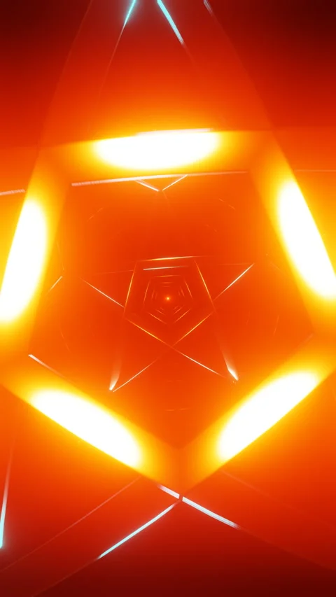 Vertical Video of rhythmic VJ loop of rotating neon shapes and glowing forms Stock Footage 294306660