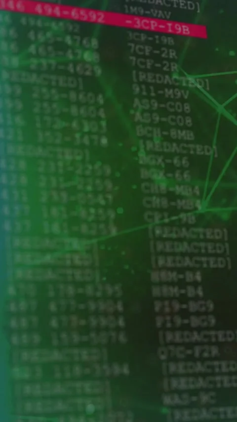 Vertical video: On right shift magenta bar scanning codes, neon net drifting Stock Footage 329552638