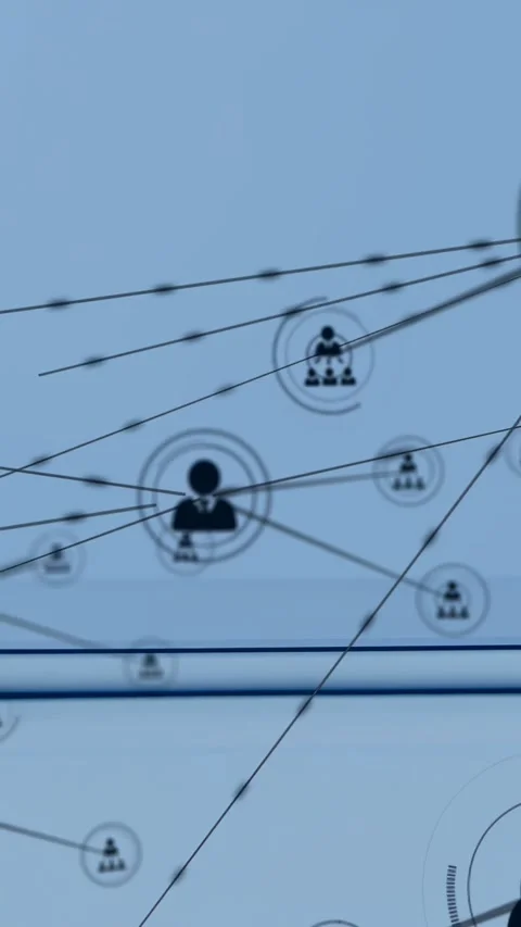 Vertical video: Ring forming around dot starting central leader node linking 스톡 동영상 329840934